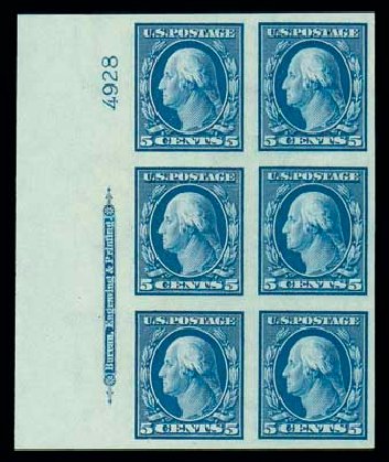 Price of US Stamp Scott Catalog #347 - 5c 1909 Washington Imperf. Matthew Bennett International, Dec 2007, Sale 324, Lot 1186