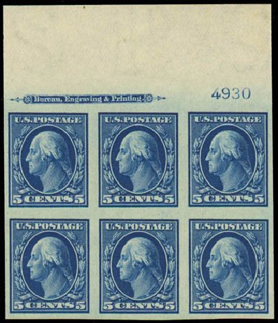 Price of US Stamp Scott Cat. # 347: 5c 1909 Washington Imperf. Daniel Kelleher Auctions, Jul 2011, Sale 625, Lot 936