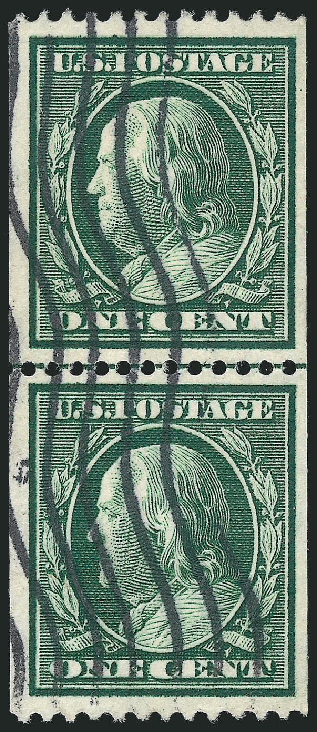 Price of US Stamps Scott Catalog 348 - 1908 1c Franklin Coil. Robert Siegel Auction Galleries, Nov 2013, Sale 1061, Lot 3857
