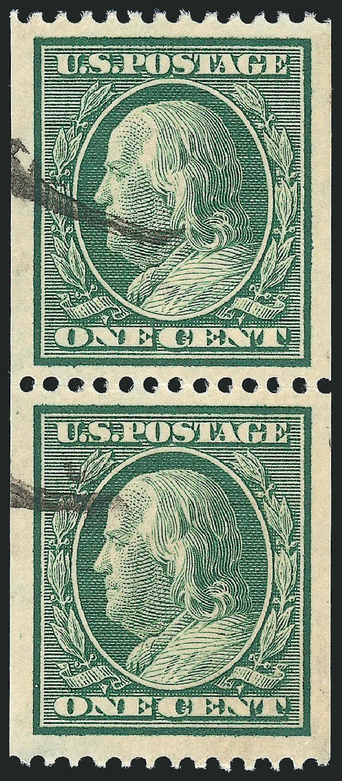 Price of US Stamps Scott Cat. 348 - 1908 1c Franklin Coil. Robert Siegel Auction Galleries, Sep 2009, Sale 976, Lot 1927