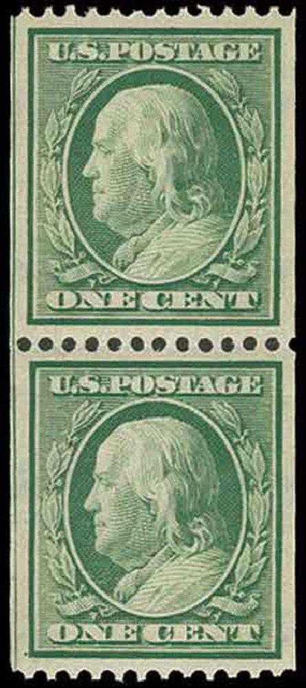 US Stamp Prices Scott Cat. #348 - 1c 1908 Franklin Coil. H.R. Harmer, Nov 2013, Sale 3004, Lot 1238