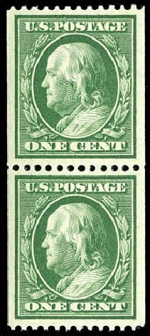 Prices of US Stamp Scott Catalogue # 348: 1c 1908 Franklin Coil. Matthew Bennett International, Apr 2008, Sale 326, Lot 339