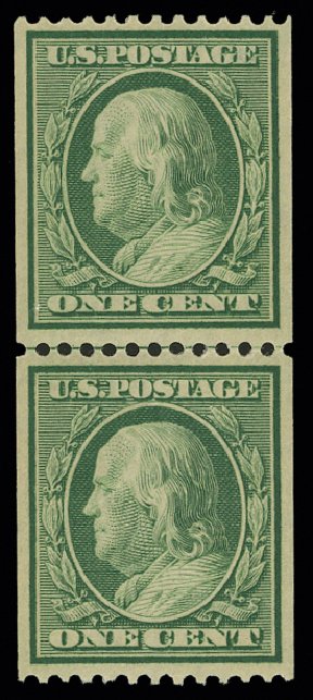 Costs of US Stamps Scott Catalogue #348: 1908 1c Franklin Coil. H.R. Harmer, May 2014, Sale 3005, Lot 1250