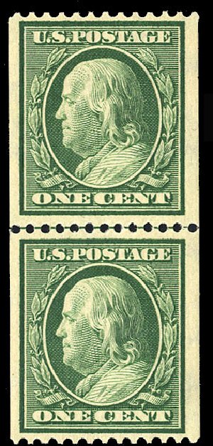 Costs of US Stamp Scott Catalog #348 - 1c 1908 Franklin Coil. Cherrystone Auctions, Apr 2012, Sale 201204, Lot 114