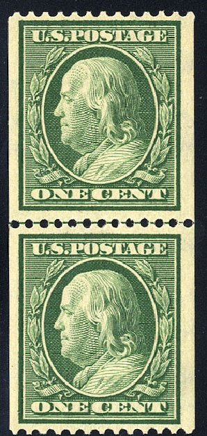 Cost of US Stamps Scott # 348: 1c 1908 Franklin Coil. Cherrystone Auctions, Jan 2010, Sale 201001, Lot 145