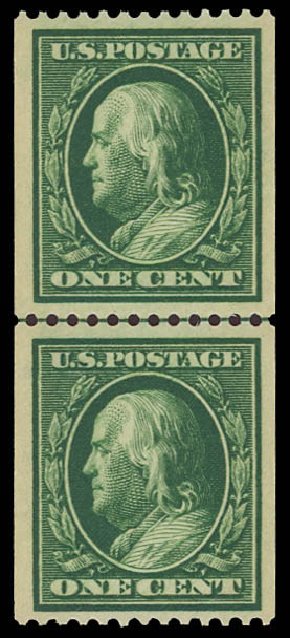 Costs of US Stamp Scott #348 - 1c 1908 Franklin Coil. Daniel Kelleher Auctions, Aug 2012, Sale 631, Lot 1115