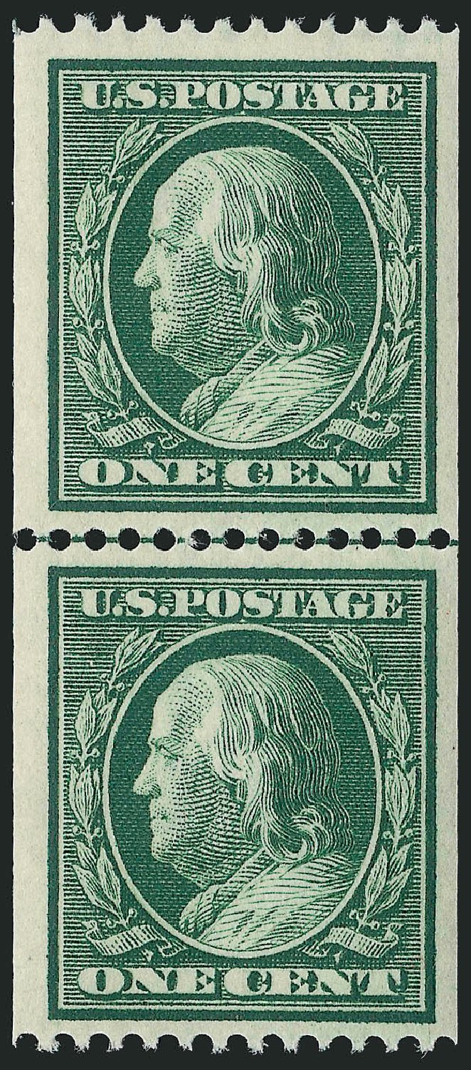 Cost of US Stamps Scott Cat. 348: 1c 1908 Franklin Coil. Robert Siegel Auction Galleries, Mar 2014, Sale 1067, Lot 1426