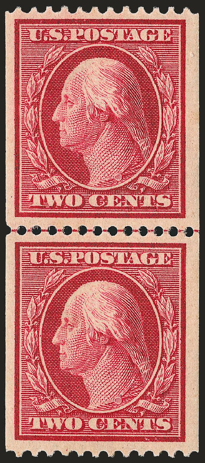 Values of US Stamps Scott Catalog #349 - 1909 2c Washington Coil. Robert Siegel Auction Galleries, Sep 2009, Sale 968B, Lot 440