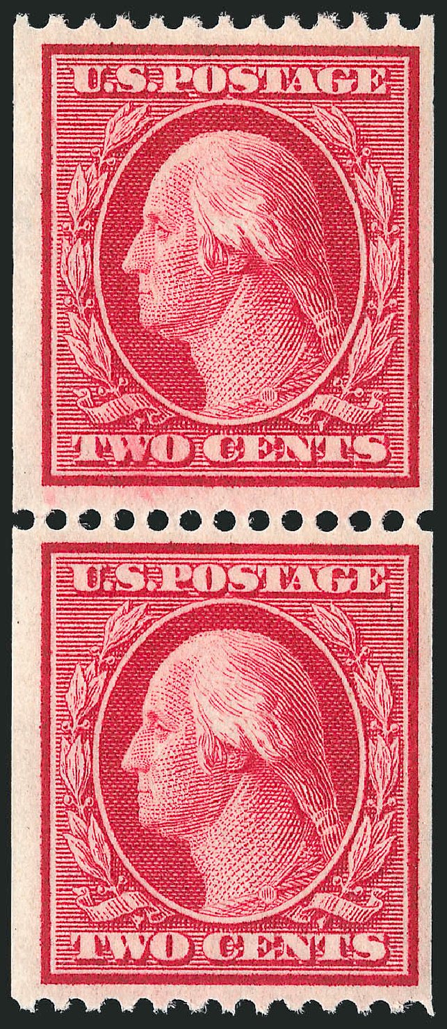 Values of US Stamps Scott Catalog # 349: 1909 2c Washington Coil. Robert Siegel Auction Galleries, Oct 2011, Sale 1014, Lot 1785