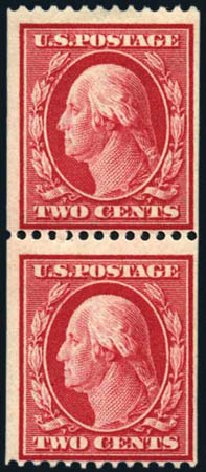 Value of US Stamps Scott 349: 2c 1909 Washington Coil. Harmer-Schau Auction Galleries, Oct 2010, Sale 87, Lot 273