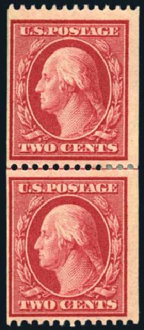 Value of US Stamps Scott #349: 2c 1909 Washington Coil. Harmer-Schau Auction Galleries, Aug 2011, Sale 90, Lot 1483
