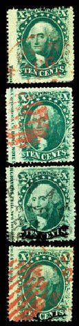 Prices of US Stamps Scott Cat. # 35: 1859 10c Washington. Matthew Bennett International, Dec 2008, Sale 330, Lot 1477
