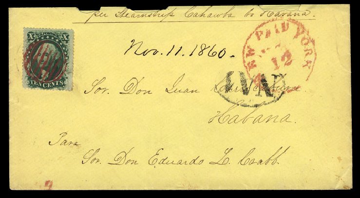 US Stamps Price Scott Cat. 35 - 1859 10c Washington. Cherrystone Auctions, Jun 2010, Sale 201006, Lot 7