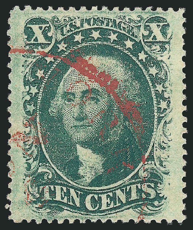 Prices of US Stamps Scott Cat. 35: 1859 10c Washington. Robert Siegel Auction Galleries, Mar 2012, Sale 1019, Lot 377
