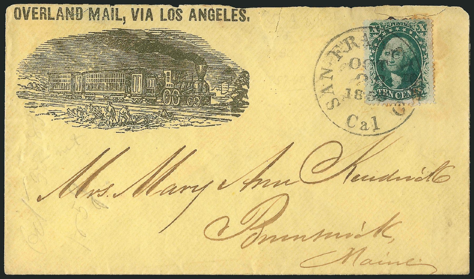 US Stamp Values Scott Cat. # 35 - 1859 10c Washington. Robert Siegel Auction Galleries, Jun 2015, Sale 1106, Lot 3067