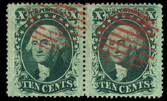 Value of US Stamp Scott Catalog # 35: 1859 10c Washington. Daniel Kelleher Auctions, Dec 2012, Sale 633, Lot 378