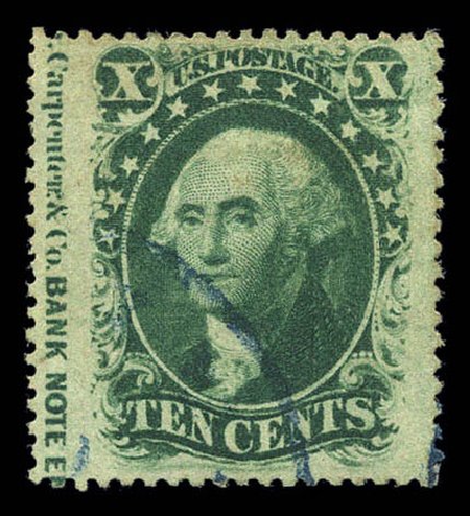 US Stamps Values Scott Catalogue 35 - 1859 10c Washington. Matthew Bennett International, Sep 2010, Sale 331, Lot 379