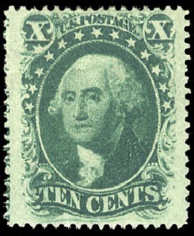 US Stamp Prices Scott Cat. 35: 10c 1859 Washington. Cherrystone Auctions, Mar 2009, Sale 200903, Lot 51