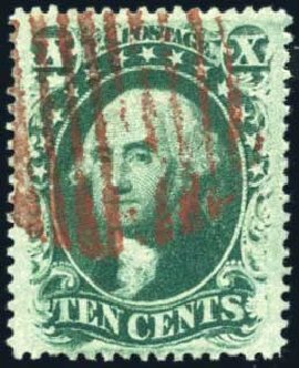 Prices of US Stamp Scott Catalog # 35: 1859 10c Washington. Harmer-Schau Auction Galleries, Feb 2009, Sale 80, Lot 1104