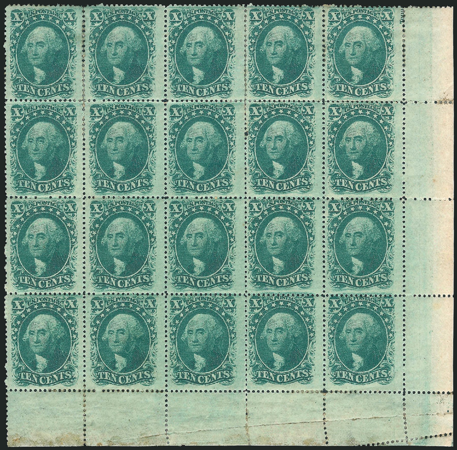 Costs of US Stamps Scott Cat. #35 - 1859 10c Washington. Robert Siegel Auction Galleries, Mar 2012, Sale 1021, Lot 184