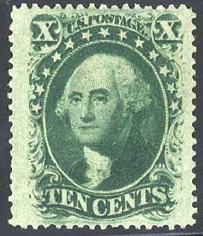 US Stamp Value Scott Catalogue #35: 10c 1859 Washington. Cherrystone Auctions, Jul 2008, Sale 200807, Lot 15