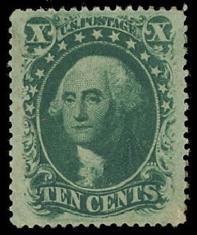 Values of US Stamp Scott Catalogue #35: 10c 1859 Washington. Daniel Kelleher Auctions, Oct 2012, Sale 632, Lot 962