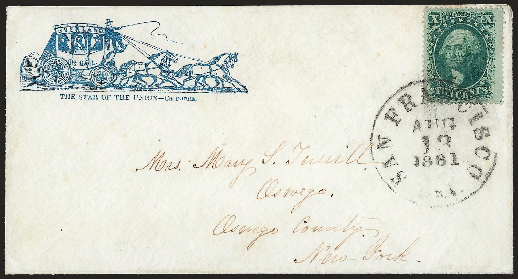 US Stamps Prices Scott Catalogue # 35: 10c 1859 Washington. Robert Siegel Auction Galleries, Jun 2010, Sale 989, Lot 72