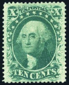 Value of US Stamps Scott Cat. #35 - 10c 1859 Washington. Harmer-Schau Auction Galleries, Jul 2010, Sale 86, Lot 343