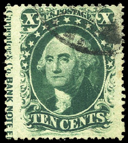Value of US Stamp Scott Catalog #35: 10c 1859 Washington. Matthew Bennett International, Sep 2011, Sale 338, Lot 1716