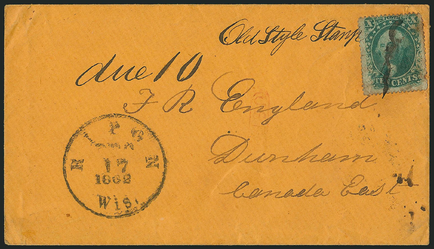 Costs of US Stamp Scott Catalogue 35 - 10c 1859 Washington. Robert Siegel Auction Galleries, Sep 2010, Sale 993, Lot 376