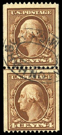 US Stamps Price Scott 350: 4c 1910 Washington Coil. Matthew Bennett International, Mar 2011, Sale 337, Lot 2827