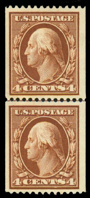 Costs of US Stamps Scott #350: 1910 4c Washington Coil. Daniel Kelleher Auctions, May 2014, Sale 652, Lot 518