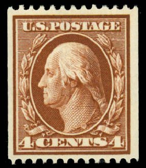 Costs of US Stamp Scott Cat. # 350 - 4c 1910 Washington Coil. Daniel Kelleher Auctions, Mar 2014, Sale 648, Lot 2139