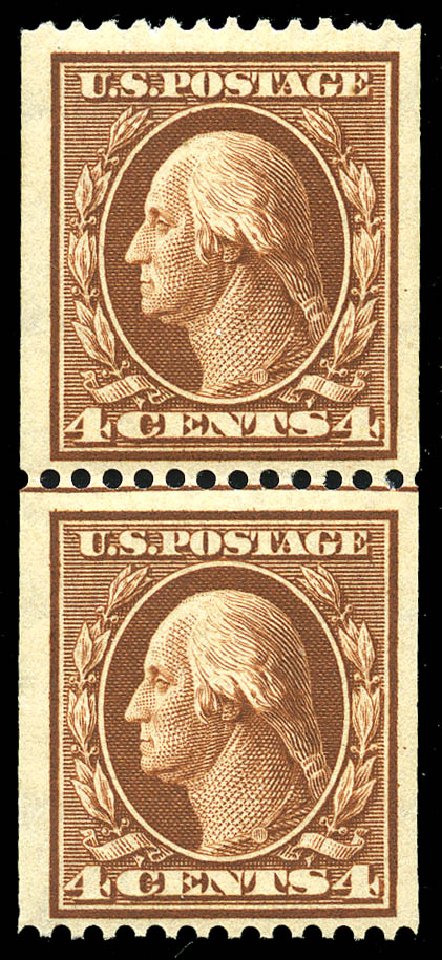Prices of US Stamps Scott Catalogue #350 - 1910 4c Washington Coil. Matthew Bennett International, May 2014, Sale 350, Lot 490