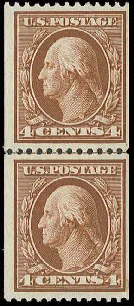 Prices of US Stamps Scott 350: 1910 4c Washington Coil. H.R. Harmer, Nov 2013, Sale 3004, Lot 1240