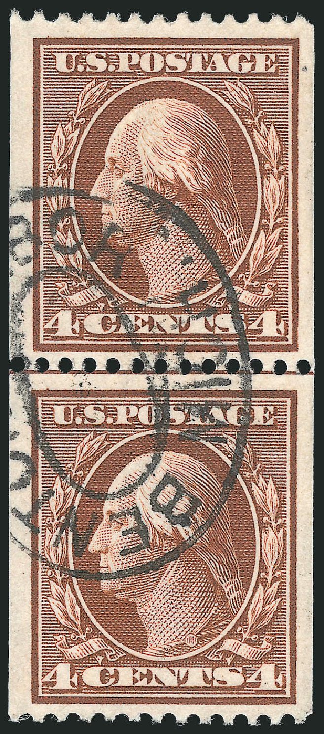 US Stamp Value Scott Catalog 350: 4c 1910 Washington Coil. Robert Siegel Auction Galleries, Sep 2012, Sale 1028, Lot 330