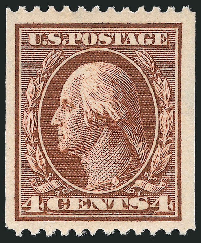US Stamps Prices Scott Cat. # 350: 4c 1910 Washington Coil. Robert Siegel Auction Galleries, Dec 2011, Sale 1017, Lot 771