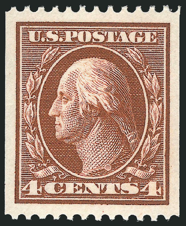 Costs of US Stamps Scott 350: 1910 4c Washington Coil. Robert Siegel Auction Galleries, Dec 2013, Sale 1062, Lot 521