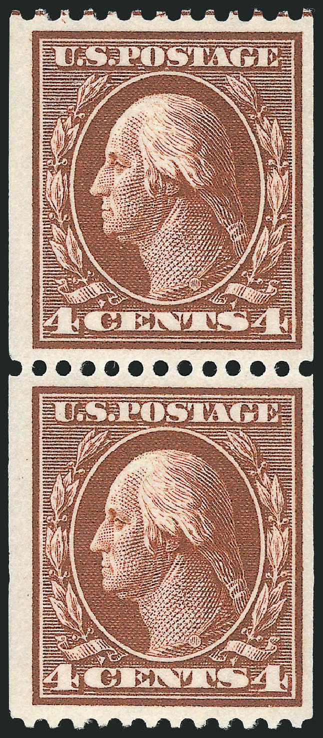 Costs of US Stamp Scott Cat. 350: 4c 1910 Washington Coil. Robert Siegel Auction Galleries, Jun 2009, Sale 975, Lot 1741