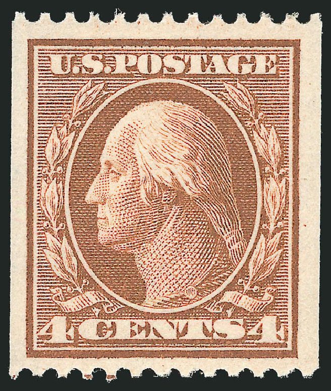Prices of US Stamps Scott 350: 4c 1910 Washington Coil. Robert Siegel Auction Galleries, Jul 2014, Sale 1077, Lot 234
