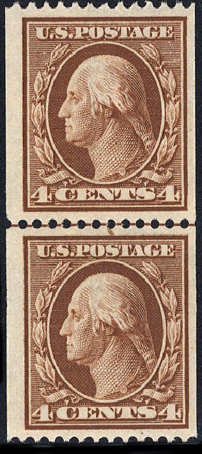 US Stamps Prices Scott Catalog #350: 4c 1910 Washington Coil. Cherrystone Auctions, Nov 2008, Sale 200811, Lot 1105