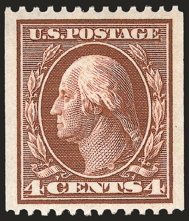 Cost of US Stamp Scott Cat. #350: 1910 4c Washington Coil. Robert Siegel Auction Galleries, Sep 2009, Sale 968B, Lot 445
