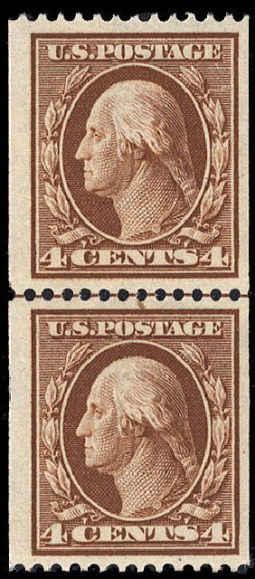 US Stamps Prices Scott Catalogue # 350: 4c 1910 Washington Coil. Cherrystone Auctions, Sep 2010, Sale 201009, Lot 92