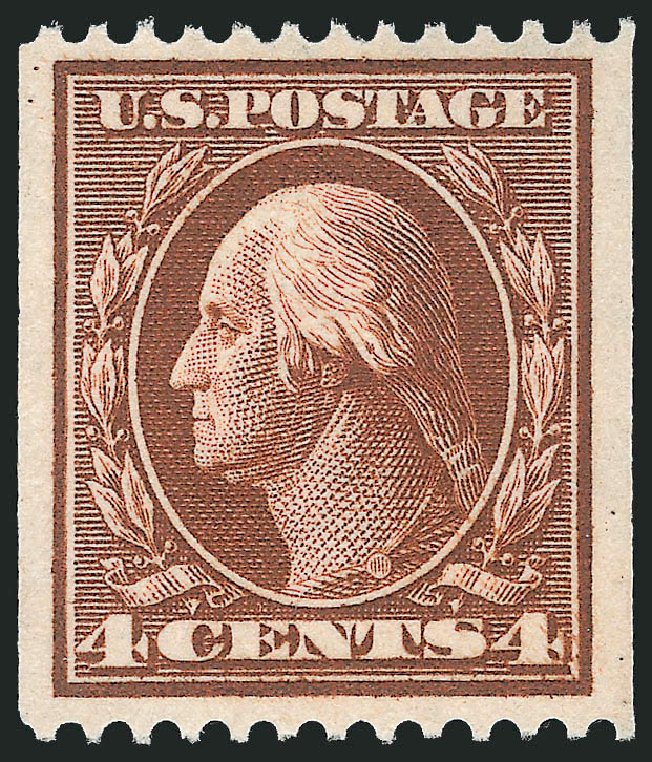 Prices of US Stamp Scott Cat. 350 - 4c 1910 Washington Coil. Robert Siegel Auction Galleries, Dec 2014, Sale 1090, Lot 1462