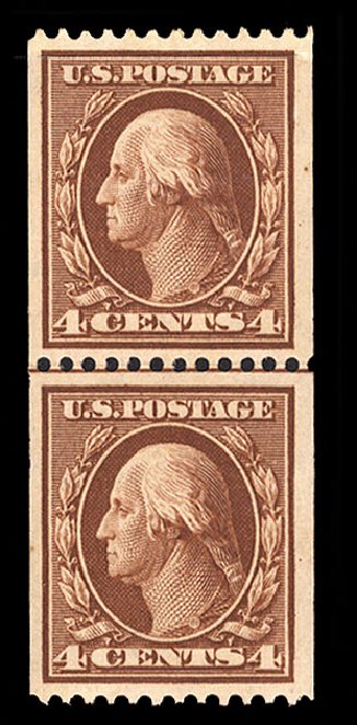 Price of US Stamps Scott #350: 4c 1910 Washington Coil. Cherrystone Auctions, Oct 2012, Sale 201210, Lot 133
