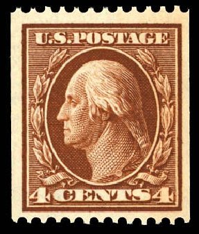 US Stamps Price Scott Catalog # 350 - 4c 1910 Washington Coil. Daniel Kelleher Auctions, Dec 2012, Sale 633, Lot 623