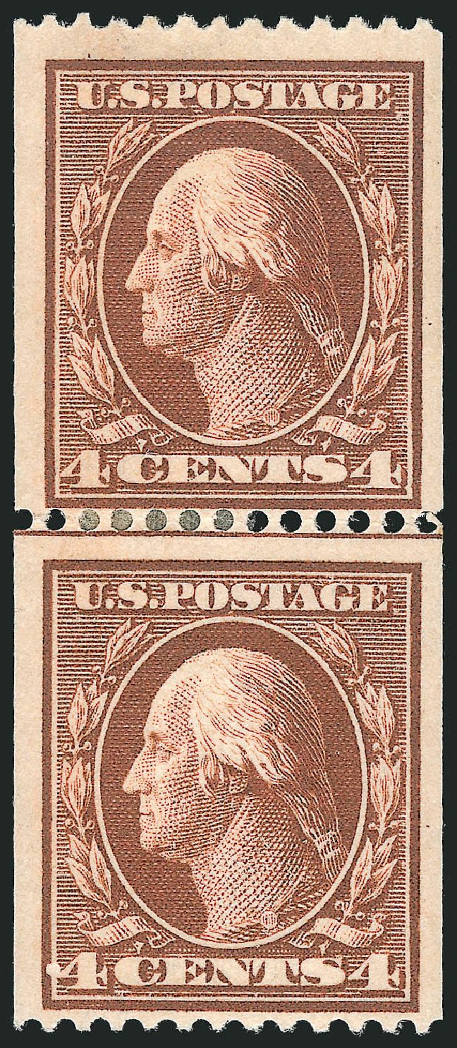 Prices of US Stamp Scott 350 - 1910 4c Washington Coil. Robert Siegel Auction Galleries, Jul 2014, Sale 1077, Lot 233