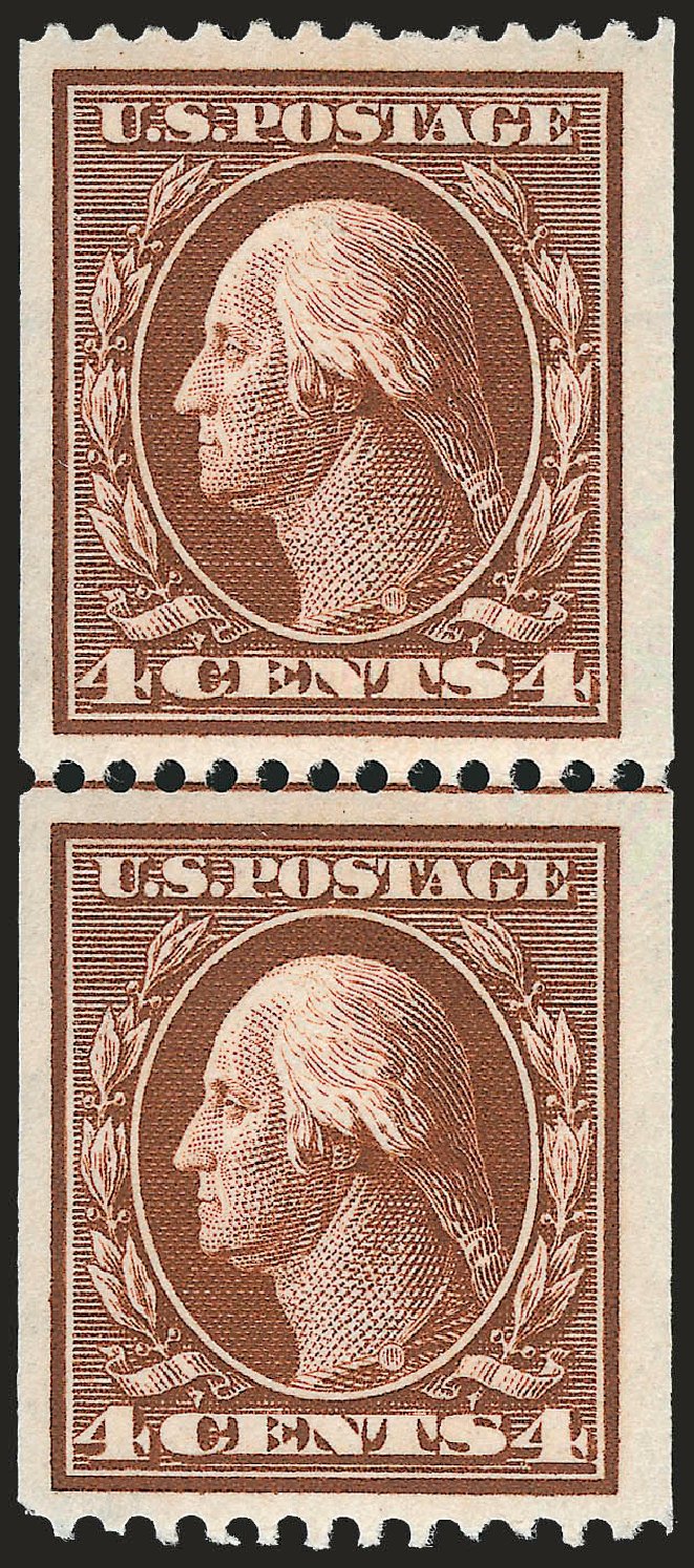 US Stamps Value Scott #350: 4c 1910 Washington Coil. Robert Siegel Auction Galleries, Sep 2009, Sale 968B, Lot 443