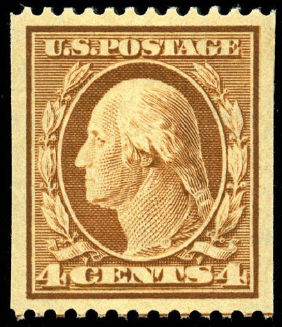 Cost of US Stamps Scott Cat. #350 - 4c 1910 Washington Coil. Matthew Bennett International, Jun 2008, Sale 328, Lot 886
