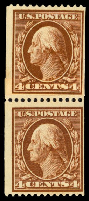 US Stamp Price Scott Catalogue #350: 4c 1910 Washington Coil. Daniel Kelleher Auctions, May 2014, Sale 652, Lot 516